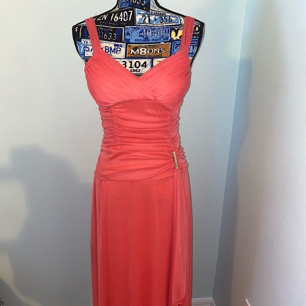 B. Smart Coral Prom Dress